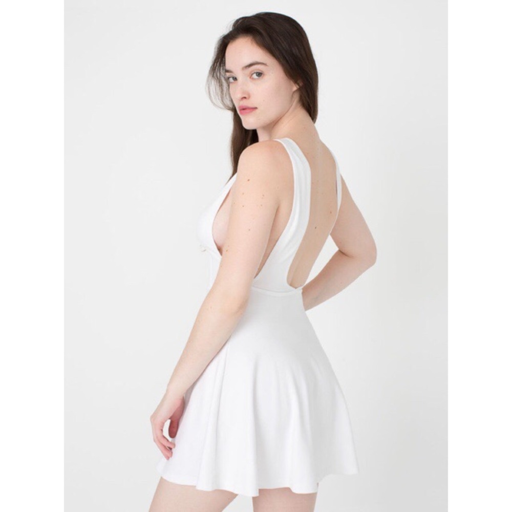 American Apparel white ponte skater dress